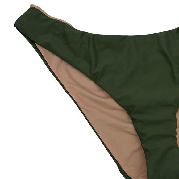 New J. Crew Green Curved Waist Cheeky Bikini Swim Bathing Suit Bottom Size 2X - Picture 4 of 9